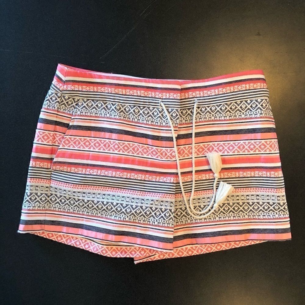 Ann Taylor LOFT Tribal Print Tassel Tie Shorts